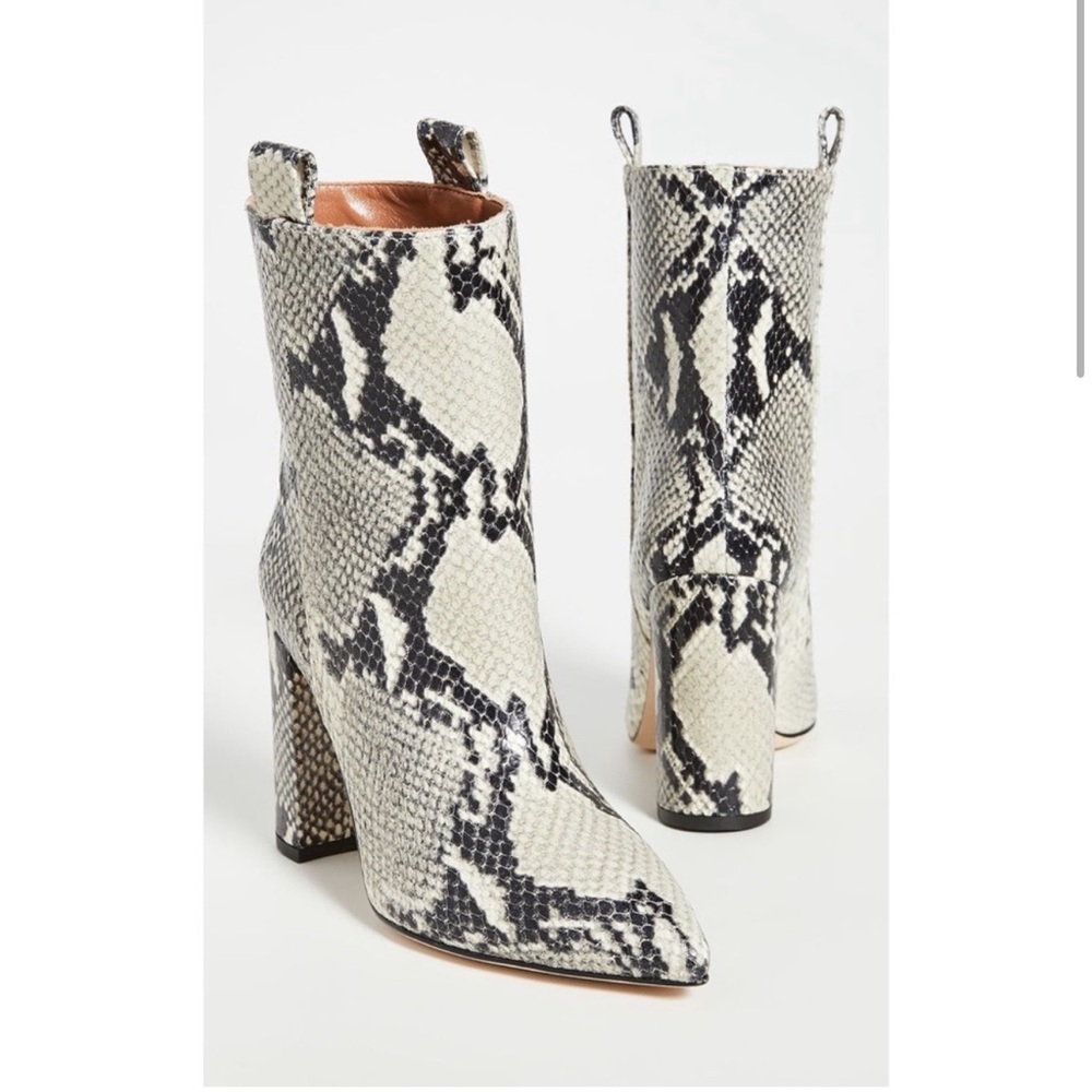 Paris Texas Snake Embossed Leather Ankle Boots